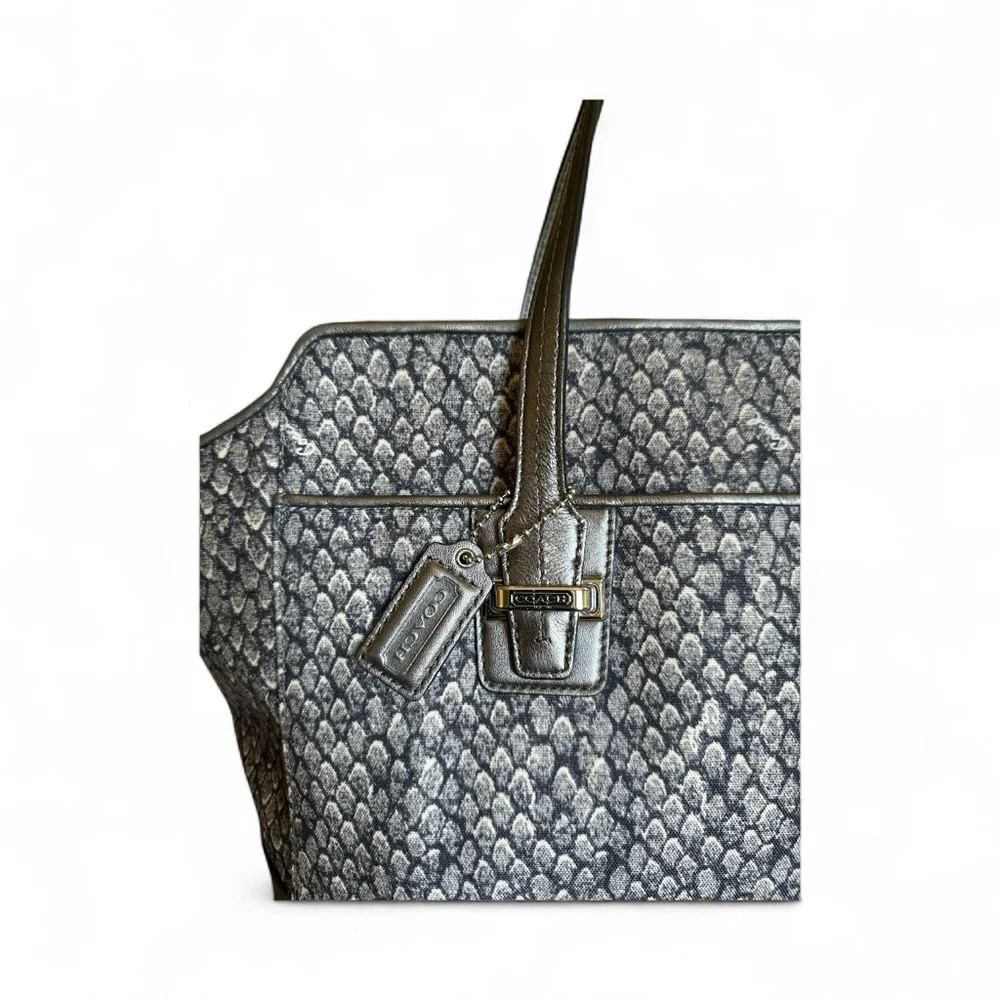 Coach Madison Sophia Metallic Silver Leather Satchel | Classic Carryall